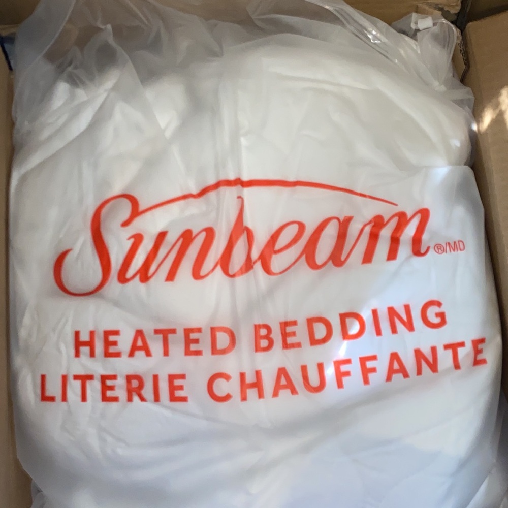 Sunbeam White Heated Blanket for Cozy Comfort